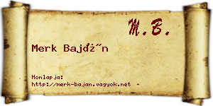 Merk Baján névjegykártya
